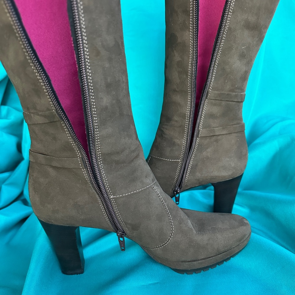 Charmone - Vegan Suede Chocolate Brown Sexy 3 Inch Heel 1 Inch Platform Boot